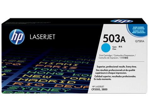 HP 503A Cyan Original LaserJet Toner Cartridge (Q7581A)