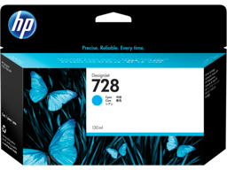 HP 728 130-ml Cyan DesignJet Ink Cartridge (F9J67A)